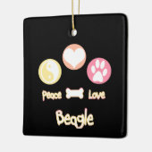 Liebe Beagle Keramikornament (Links)