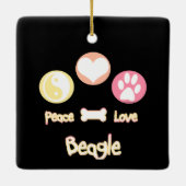 Liebe Beagle Keramikornament (Rückseite)
