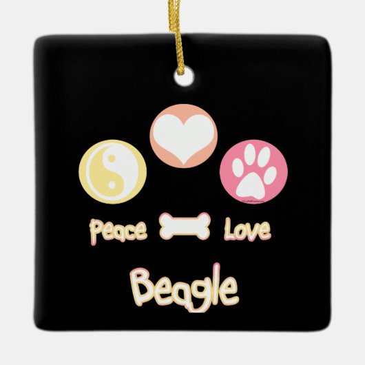 Liebe Beagle Keramikornament (Vorderseite)