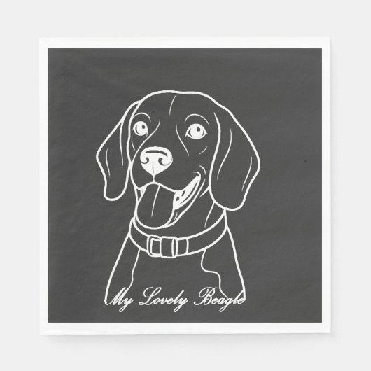 Liebe Beagle Serviette (Vorderseite)