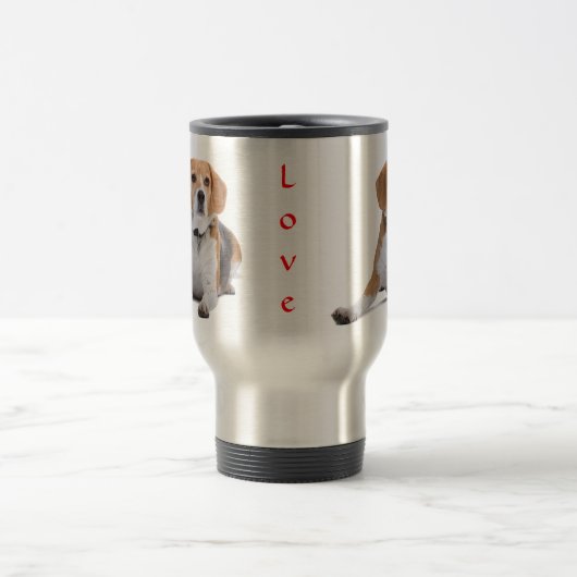 Liebe Beagle Stainless Steel Travel Mug Reisebecher (Mittel)