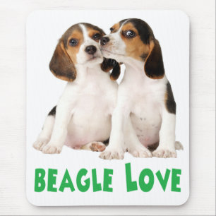 Liebe Beagle Welpe Hund Grün Mauspad