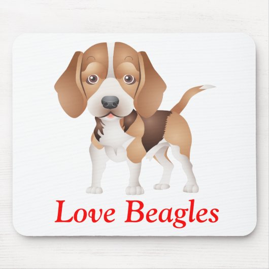 Liebe Beagle Welpen-Hund-Cartoon-Maus-Pad Mousepad (Vorne)