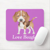 Liebe Beagle Welpen-Hund-Cartoon-Maus-Pad Mousepad (Mit Mouse)
