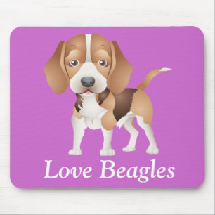 Liebe Beagle Welpen-Hund-Cartoon-Maus-Pad Mousepad
