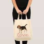 Liebe Beagle Welpen Hund Leinwand Tasche (Vorderseite (Produkt))
