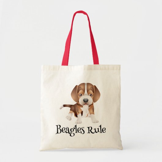 Liebe Beagle Welpen Hund Leinwand Tasche (Vorne)