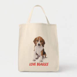 Liebe Beagle Welpen Hund Leinwand Tasche