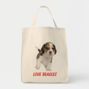Liebe Beagles Welpen-Hund Leinwand-Einkaufstasche Tragetasche