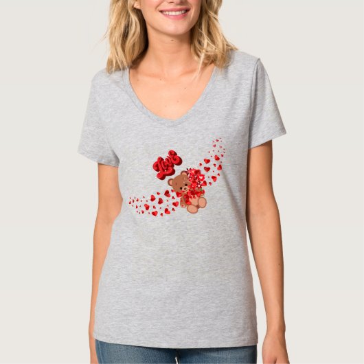 Liebe Bear & Infinity Rose Coupels T - Shirt (Vorderseite)