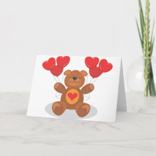 Liebe Bear Valentinstag Gestütetes Tierherz Feiertagskarte