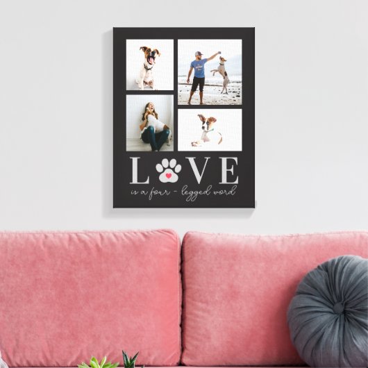 Liebe bearbeiten Farbpet Foto Leinwand (Insitu (Wohnzimmer))