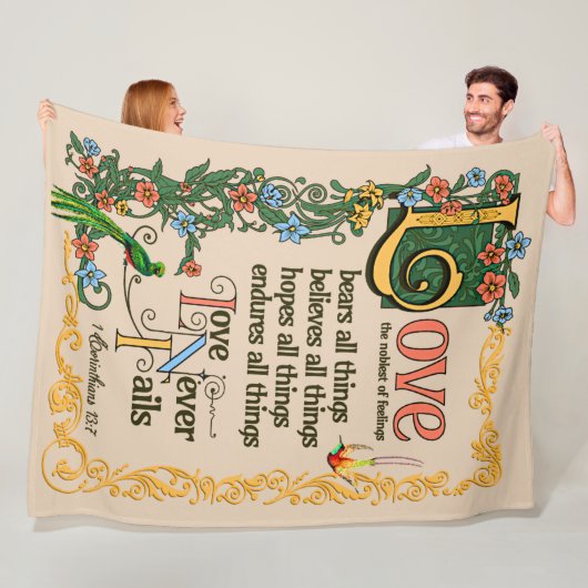 Liebe Bears Alle Dinge Versage nie Bibel Verse Ged Fleecedecke (Beispiel)