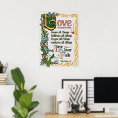 Liebe Bears Alle Dinge Versage nie Bibel Verse Ged Poster (Heimbüro)