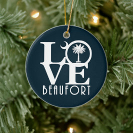 LIEBE Beaufort South Carolina Keramik Ornament