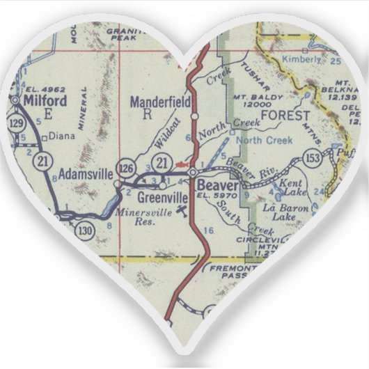 Liebe Beaver Utah Aufkleber (Vorderseite)