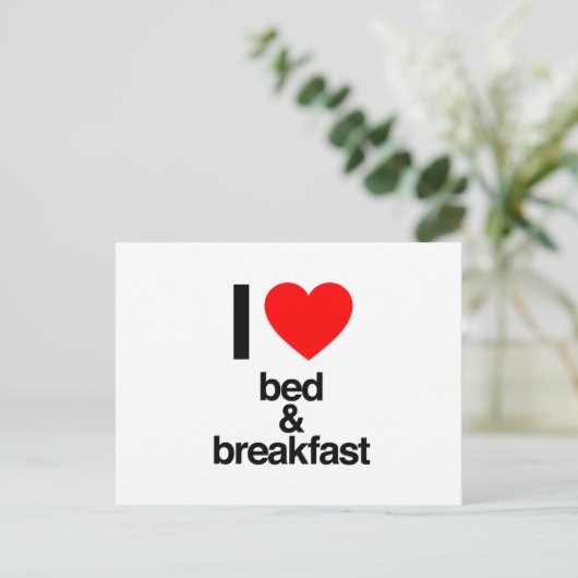 Liebe Bed and Breakfast Postkarte (Stehend Vorderseite)