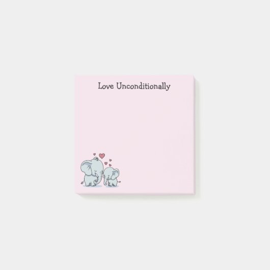 Liebe bedingungslos Elefanten Post-it Klebezettel (Vorderseite)