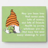 Liebe beendet nie irisches Segen Tabletop Fotoplatte (Vorderseite)