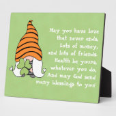 Liebe beendet nie irisches Segen Tabletop Fotoplatte (Seite)