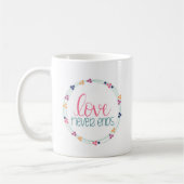 Liebe beendet nie Kaffee-Tasse Kaffeetasse (Links)
