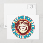 Liebe Beer Monkey Postkarte (Vorne/Hinten)