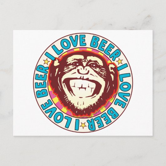 Liebe Beer Monkey Postkarte (Vorderseite)