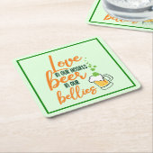 Liebe & Beer St. Patrick’s Day Fun-61146 Hoodie Rechteckiger Pappuntersetzer (angewinkelt)