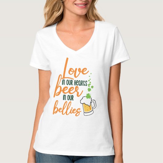 Liebe & Beer St. Patrick’s Day Fun-61146 Hoodie T-Shirt (Vorderseite)