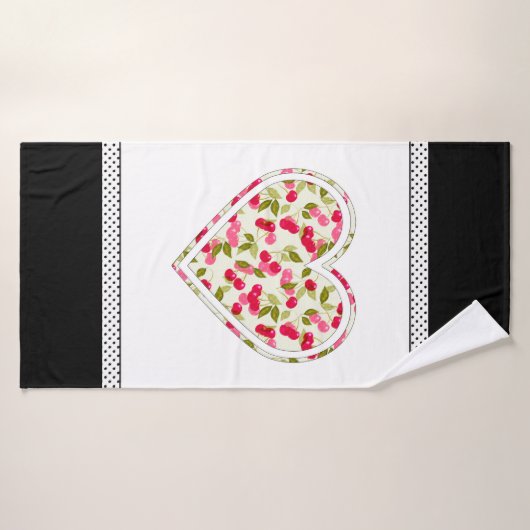 Liebe, Beeren, Kirsche Badehandtuch (Badehandtuch)