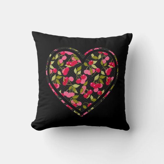 Liebe, Beeren, Kirsche Kissen (Vorderseite)