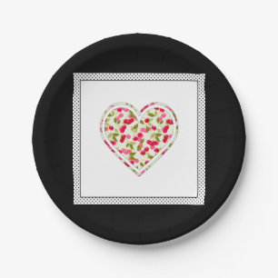 Liebe, Beeren, Kirsche Pappteller