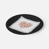 Liebe, Beeren, Kirsche Pappteller (Schrägansicht)