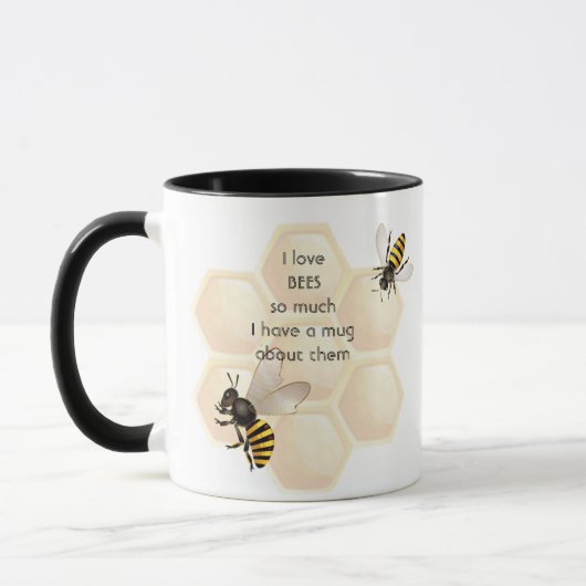 Liebe BEES so viel ich so viel Spaß Zitat Tasse (Links)