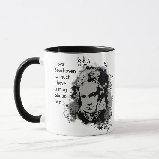 Liebe Beethoven so viel ich so viel Spaß Zitat Tasse (Links)