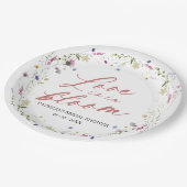 Liebe befindet sich in der Wildblume des Brautpart Pappteller (Schrägansicht)