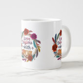 Liebe beginnt mit Jumbo-Tasse "Mama" (Vorderseite Rechts)