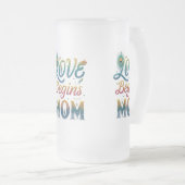 Liebe beginnt mit Mama" Mattierte Tasse aus Glas - (VorderseiteRechts)