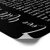 Liebe Behalte uns Alive Black Script Song Lyric Poster (Ecke)