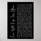 Liebe Behalte uns Alive Black Script Song Lyric Poster (Vorne)