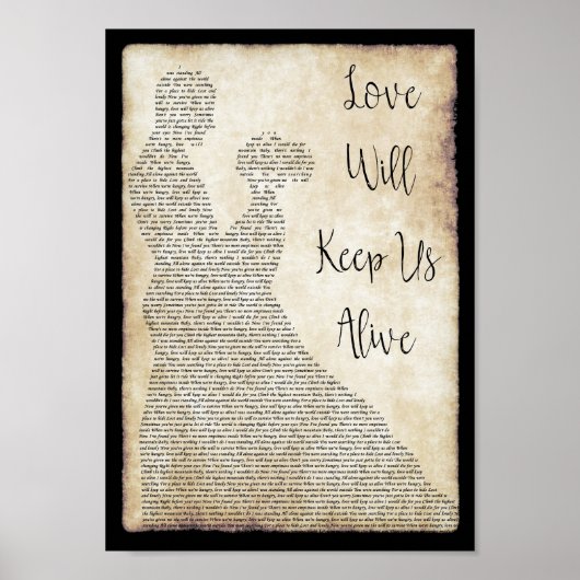Liebe Behalte uns Alive Song Man Lady Dancing Poster (Vorne)