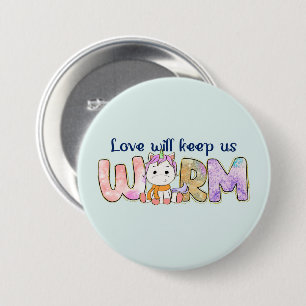 Liebe Behalte uns warm Adorable Einhorn Winter Button