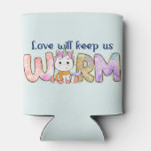 Liebe Behalte uns warm | Adorable Einhorn Winter Dosenkühler (Rückseite)