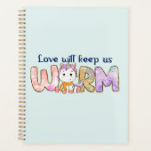 Liebe Behalte uns warm | Adorable Einhorn Winter Planer (Vorderseite)