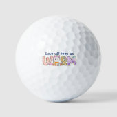 Liebe Behalte uns warm | Einhorn Winter Golfball (Vorderseite)