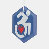Liebe behindert ornament aus glas (Vorderseite Links)