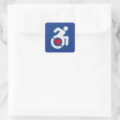 Liebe behindert quadratischer aufkleber (Tasche)