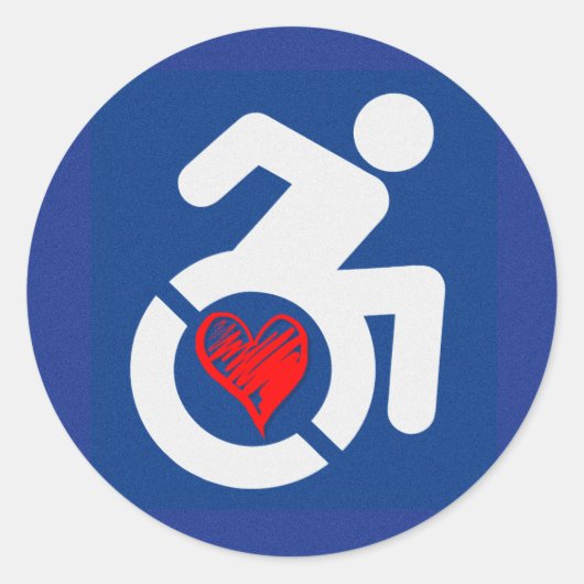 Liebe behindert runder aufkleber (Vorderseite)