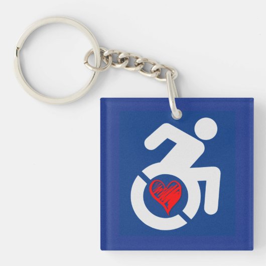 Liebe behindert schlüsselanhänger (Vorderseite)