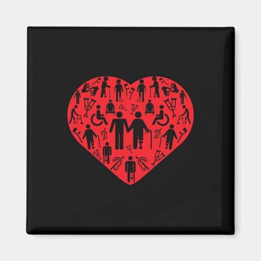 Liebe Behinderte Rollstuhl Quadriplegiker Parapleg Magnet (Vorne)